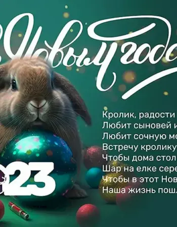 Открытка с новым годом кролика